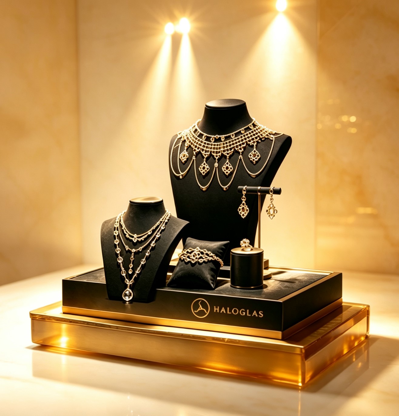 HALOGLAS jewelry collection display